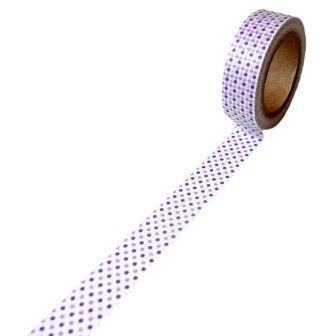 Бумажный скотч на клеевой основе, белый в горошек, 15мм х 10м