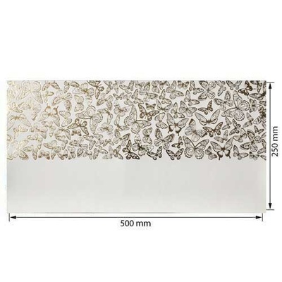Відріз екошкіри з тисненням золотою фольгою Golden Butterflies White 50x25см, ТМ Фабрика Декору