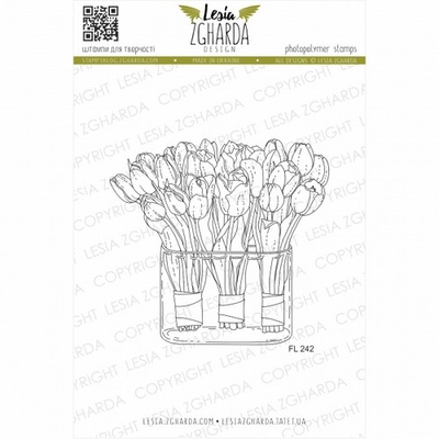 Акриловий штамп Lesia Zgharda Букеті тюльпанів FL242