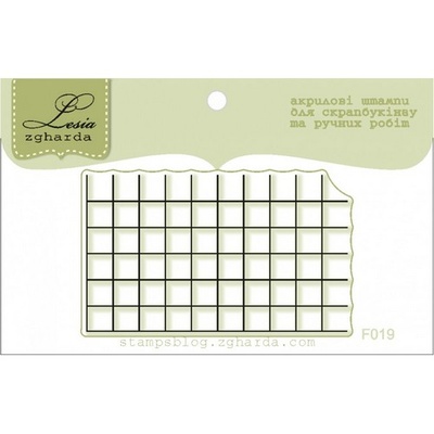 Акриловый штамп Lesia Zgharda F019 Для создания фона - Тетрадь в клеточку, размер 5х3 см