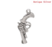 Металева прикраса/ підвіска "Пістолет", 30x12м, античне срібло, 1 шт.