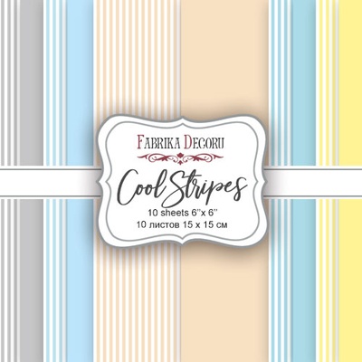 Набір скрап-паперу Cool Stripes, 15х15см, Фабрика Декору