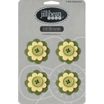 Набір квітів з фетру Jillibean Soup - Felt Blossoms - Green