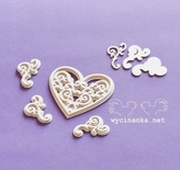 Чипборд від Wycinanka - BACK TO THE VINTAGE - Сердечка і декоративні кутики