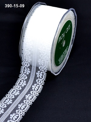Мереживо, ширина 30 мм, колір білий, 90 см