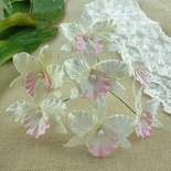 Орхидеи, цвет белый с розовым, 33х40мм, 5 шт.