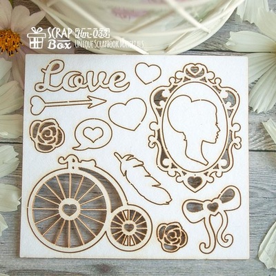 Чипборд ScrapBox - набір Весільний дамський Hm-033