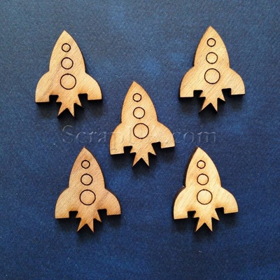 Деревʼяна фігурка WOOD-009 - Ракета, 1 штука