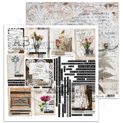 Аркуш скрап-паперу ABstudio - Scrapbooking paper "Rustical journey" sheet Fell it - 30x30см