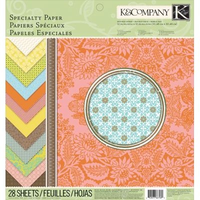 Набір паперу від K&Company: поштовий штемпель, 14 аркушів