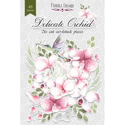 Набір висічок для скрапбукінгу, колекція Delicate Orchid, 49 шт., ТМ Фабрика Декору