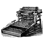 Акриловый штамп Stamp Typewriter RE023 Печатная машинка, размер 5 * 3,8 см