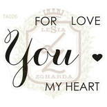 Набір акрилових штампів Lesia Zgharda TA026 FOR YOU MY HEART, 5шт.ук