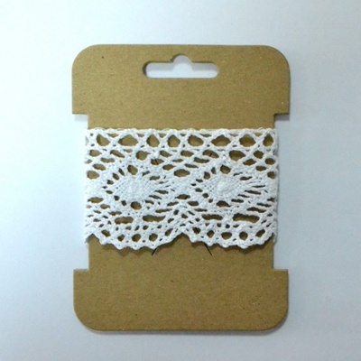 Кружевная лента от ScrapBerry's, белая, шерсть, 5 см, 1 м