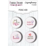 Набір скрап-фішок 4шт. My little mousy girl 409, ТМ Фабрика Декору