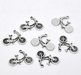 Металева прикраса "Велосипед", срібло, розмір 26x18 мм, 1 шт.