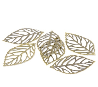 Металева прикраса 6,4x3,7см, антична бронза, 1 шт.