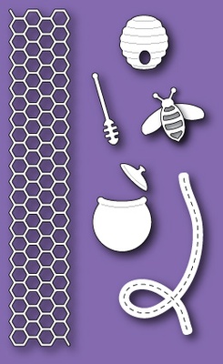 Ножи  от  Memory  Box  -  DIES-  Busy  as A Bee - Пчелы, мед и соты