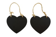 Набір сердечок із поверхнею шкільної дошки, розміром 8,5 × 7 см, 2 шт.