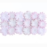 Набір квітів із шовковичного паперу, 2 види 20 шт., білий з рожевим