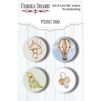 Набір скрап-фішок 4шт. Boho Baby Boy #590, ТМ Фабрика Декору