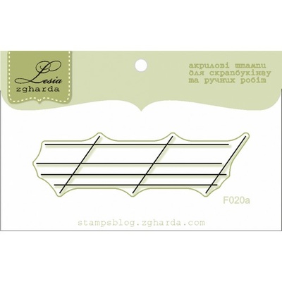 Акриловый штамп фоновый Lesia Zgharda F020a Тетрадь в косую линейку, маленький, размер 6,2х1,7 см