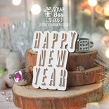 Деревʼяна фішка ScrapBox - Happy New Year Fl-006