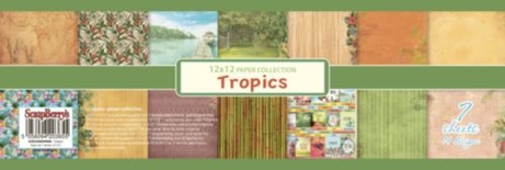 Набор бумаги для скрапбукинга от ScrapBerry's - Тропикана, ENG, 30,5х30,5 см., 190 гр/м, двусторонняя, 7 шт