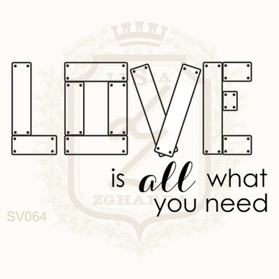 Акриловий штамп Lesia Zgharda SV064 LOVE IS IS ALL, 5.3.2см.