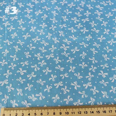 Бавовна, білі бантики на блакитному фоні, #3, 50x40см