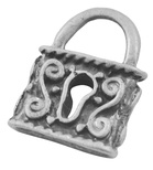 Металева прикраса "Замок", античне срібло, розмір 23x17 мм, 1 шт