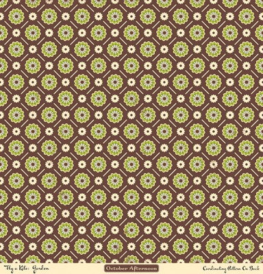 Лист двусторонней скрапбумаги от October Afternoon - “Fly a Kite” Collection - Garden, 30х30