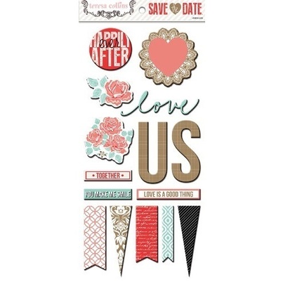 Висічки з чіпборду Teresa Collins - Save the Date - Love Us