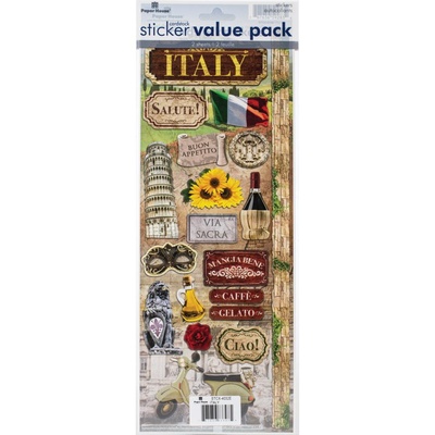 Наліпки від Paper House - Italy Cardstock Stickers, Італія, 2 аркуші 12X33 см
