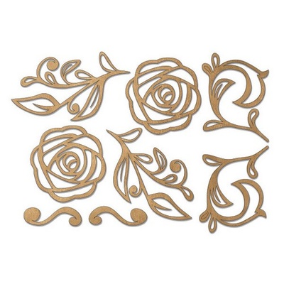 Набір чіпбордів Flower mood 3, колір крафт, ТМ Фабрика Декору