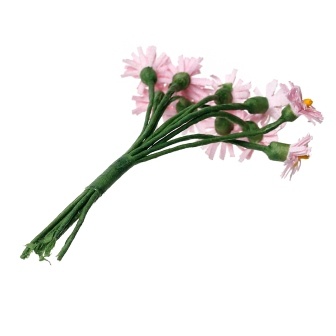 Хризантеми рожевого кольору, квіточки 12-13 мм, стебло 10 см, 10 шт.