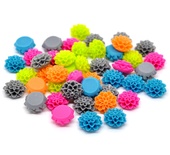 Набір кабашон "Квіточки", колір: мікс, розмір 16x8 мм, 10 шт.