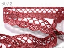 Мереживо бавовняне, колір бордо, ширина 18мм, 90см