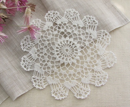 Затишний декор від LESHCHENKO - Вʼязана Серветка №51, 12,5см, 1шт.