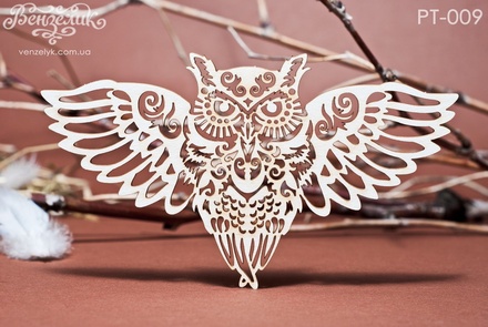 Чипборд від Вензелик - Сова 02, розмір: 83x145 мм