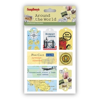 Стикеры (наклейки) из чипборда Вокруг Света от ScrapBerry's