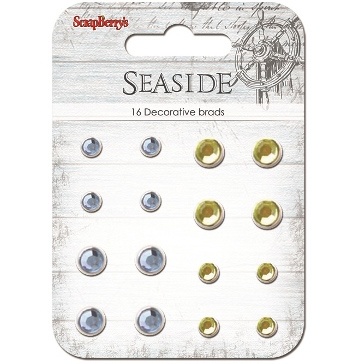 Набір кришталевих брадс "Море", колір пісочно-блакитний, 16шт.