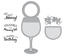 Ножи для вырубки + штампы от Spellbinders - Wine Glass Bottle Tag Stamp and Die Set
