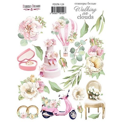Набір наліпок (стікерів) 19 шт. Walking on clouds 129, ТМ Фабрика Декору