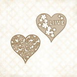 Чипборд Blue Fern StudiOs-Floral Hearts