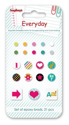 Набір брадсів від ScrapBerryʼs - День за Днем 2, 21 шт
