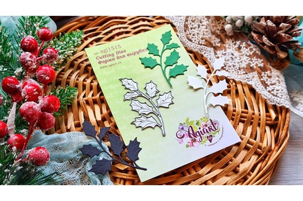 Ніж для вирубки "Святковий гостролист" від AgiArt, 48*71 мм