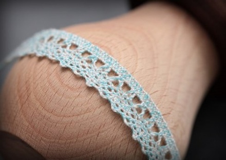 Тасьма мереживна від ScrapBerryʼs - мультиколір, блакитна, 1,1см, 2м