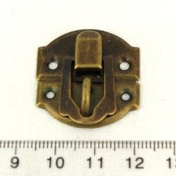 Замок накладной под колодочку,  стара латунь, 27х29мм, 2 детали