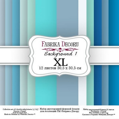 Набор скрапбумаги - Backgrounds 1 XL, 30,5x30,5 см, ТМ Фабрика Декора